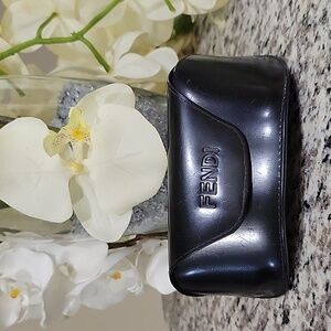 Fendi Brown Buckle Leather Sunglasses with Case